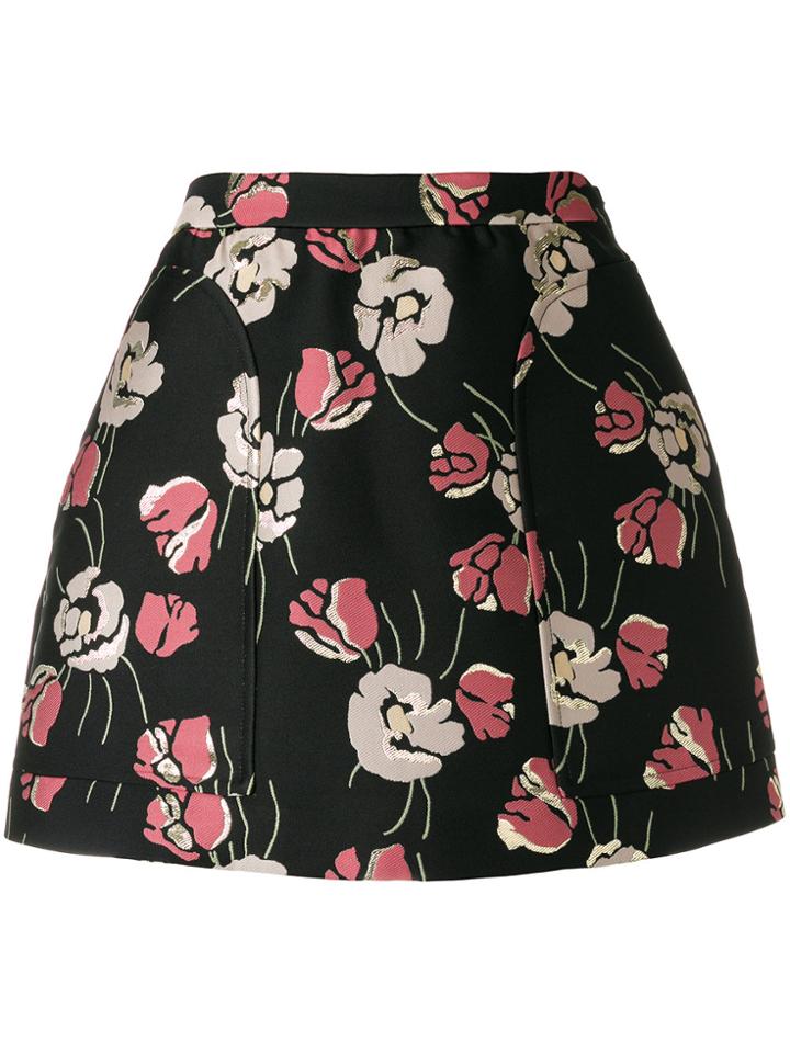 Red Valentino Floral Jacquard Shorts - Black
