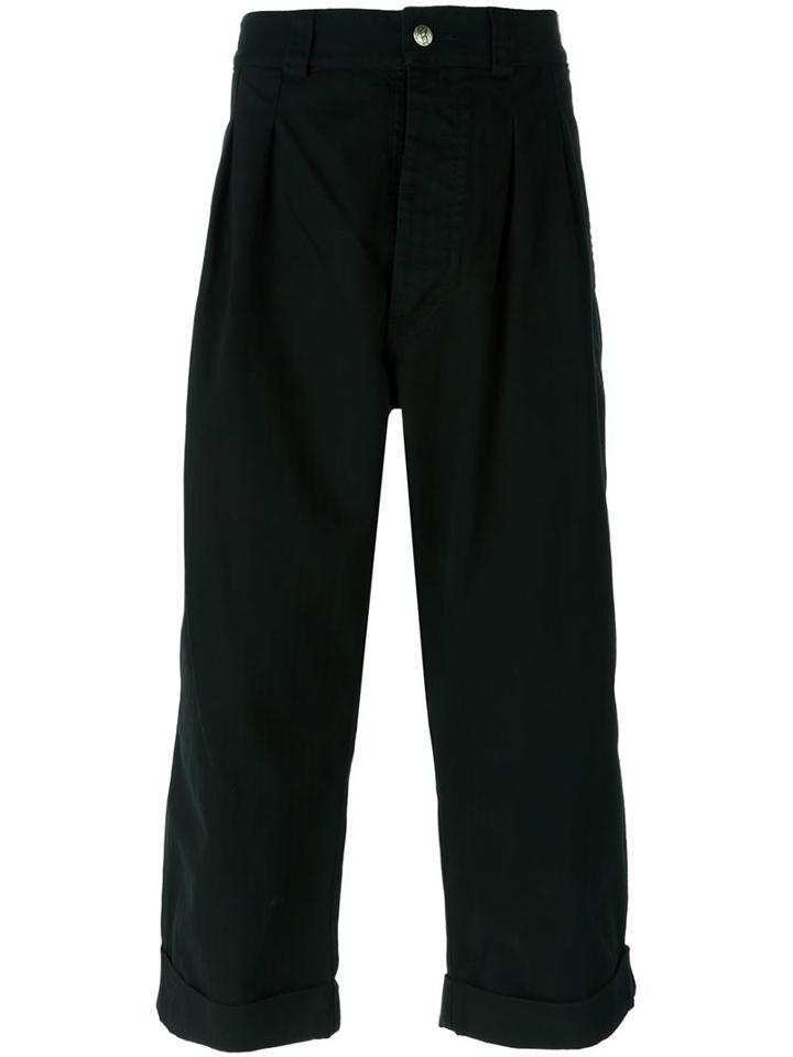 Société Anonyme Herringbone Cropped Jeans, Adult Unisex, Size: Large, Black, Cotton