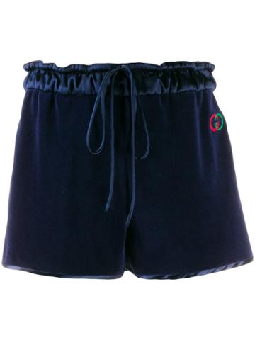 Gucci Velvet Short Shorts - Blue