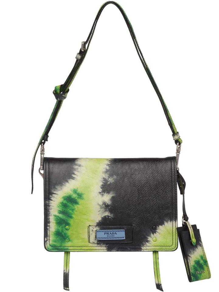 Prada Etiquette Bag With Tie-dye Print - Black