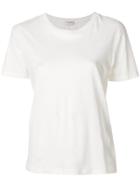 Saint Laurent Holed Crew Neck T-shirt - White