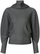 Pleats Please By Issey Miyake Pleated Turtle-neck Sweater - Green
