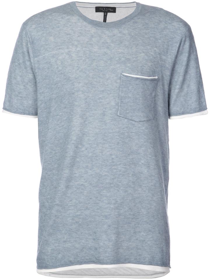 Rag & Bone Double Layer Crew Neck T-shirt - Blue