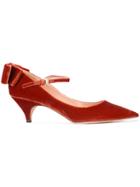 Rochas Rear Bow Pumps - Red