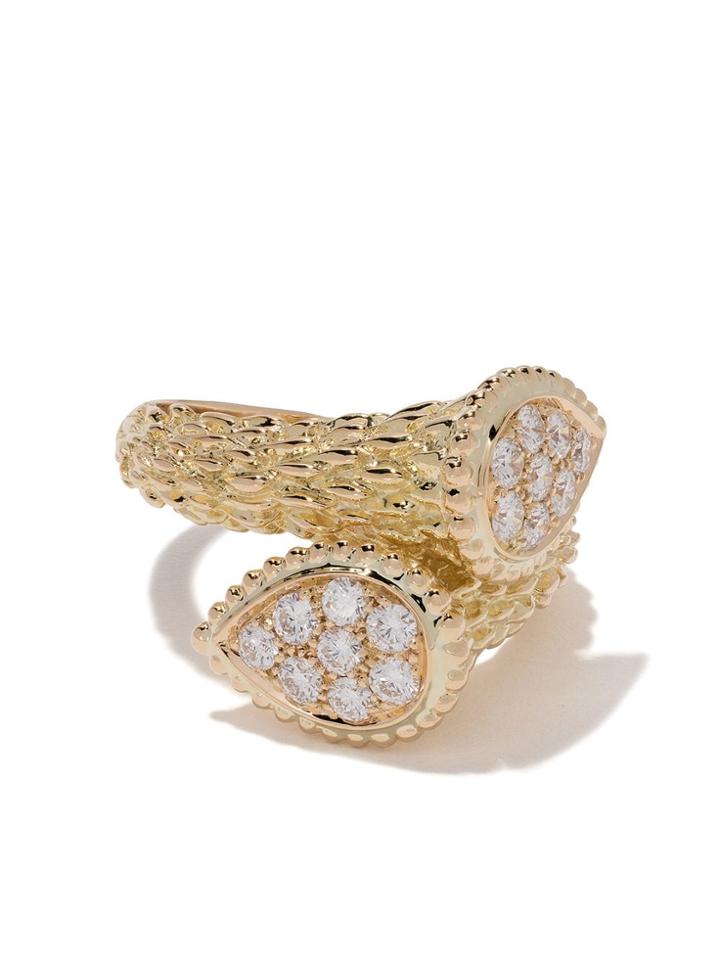 Boucheron Small 18kt Yellow Gold And Diamond Serpent Bohème Toi Et Moi