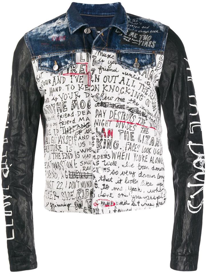 Dsquared2 Letter Stamp Denim Jacket - White
