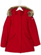 Woolrich Kids Teen Fur Hood Padded Parka - Red