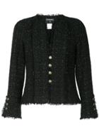 Chanel Vintage Cropped Tweed Jacket - Black