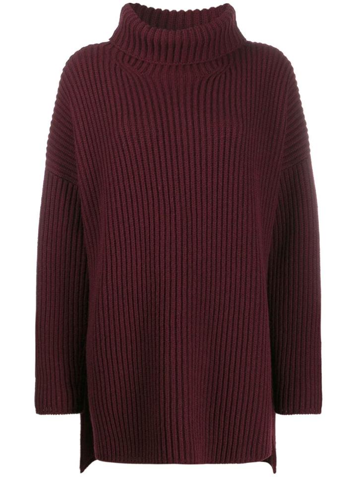 Joseph Loose Fit Turtleneck Jumper - Red