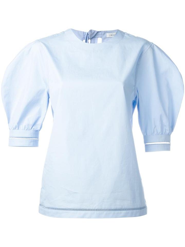 J.w.anderson Puff Sleeves Blouse, Women's, Size: 8, Blue, Cotton