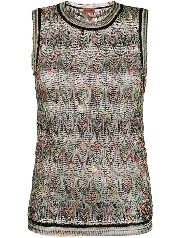Missoni Geometric Pattern Knitted Top - Black