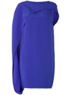 Gianluca Capannolo - Drape Detail Dress - Women - Silk - 46, Blue, Silk