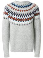 Norse Projects Fair Isle Knitted Sweater - Grey
