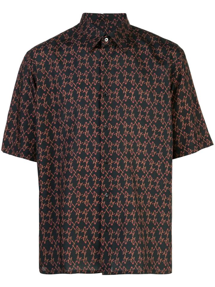 Fendi Geometric Patterned Shirt - Black