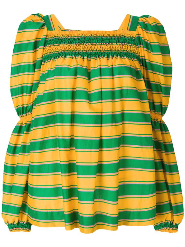 La Doublej Striped Blouse - Green