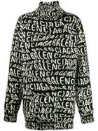 Balenciaga Turtleneck Logo Sweater - Black