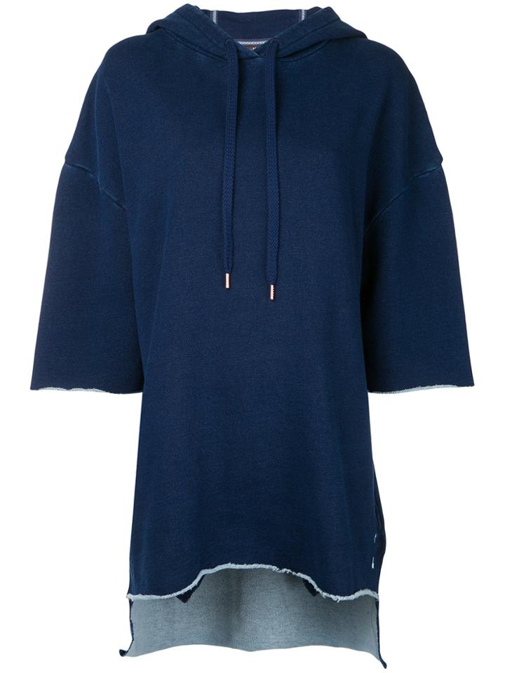 The Upside Three-quarters Sleeve Loose-fit Hoodie - Blue