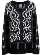 Barrie Cashmere Cape Cardigan, Women's, Size: Medium, Black, Cashmere