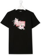 Diesel Kids Teen Tflavia Logo Print T-shirt - Black