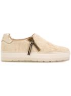 Diesel Zip Platform Sneakers - Nude & Neutrals