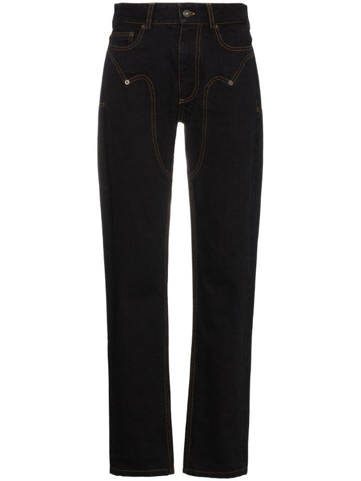 Y/project High Waisted Jeans With Chaps - Black