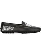 Tod's 'gommini Ricamo Cosmos' Loafers - Black