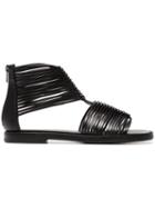 Ann Demeulemeester Black 20 Multi Strap Leather Sandals