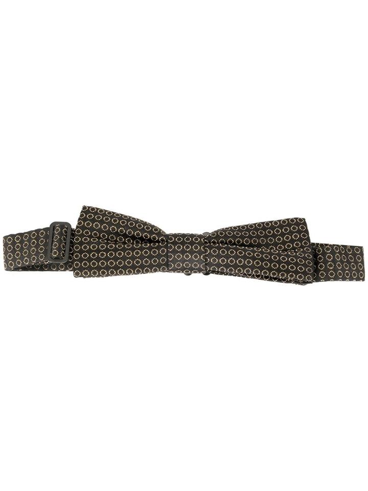 Dolce & Gabbana Dotted Circles Patterned Bow Tie - Black