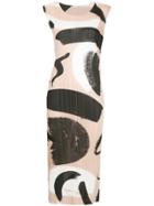 Pleats Please By Issey Miyake Brush Stroke Tank Dress - Multicolour
