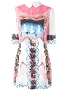 Vivetta 'crescione' Print Dress, Women's, Size: 44, White, Acetate/cupro/viscose