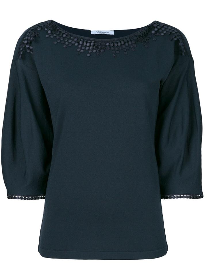 Blumarine Embroidered Detail Blouse - Blue