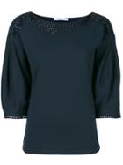 Blumarine Embroidered Detail Blouse - Blue