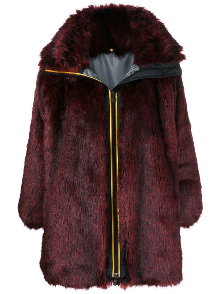 Faith Connexion Faux Fur Coat - Red