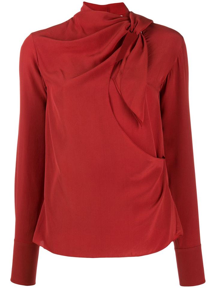 Chloé Tie Neck Blouse - Red