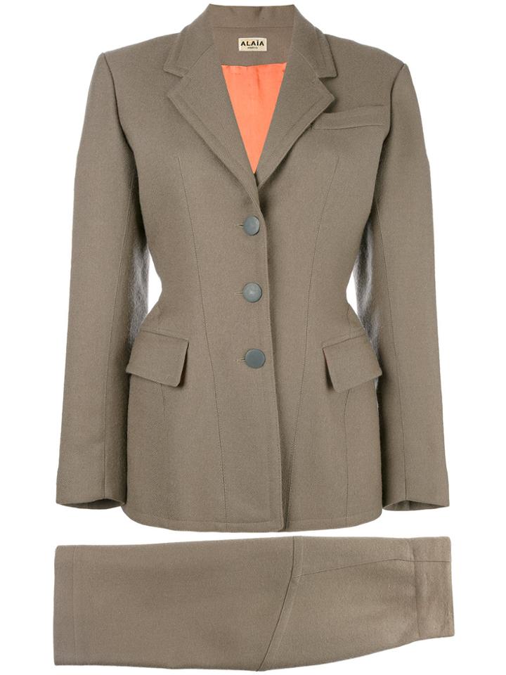 Alaïa Vintage Tailored Two Piece Suit - Nude & Neutrals