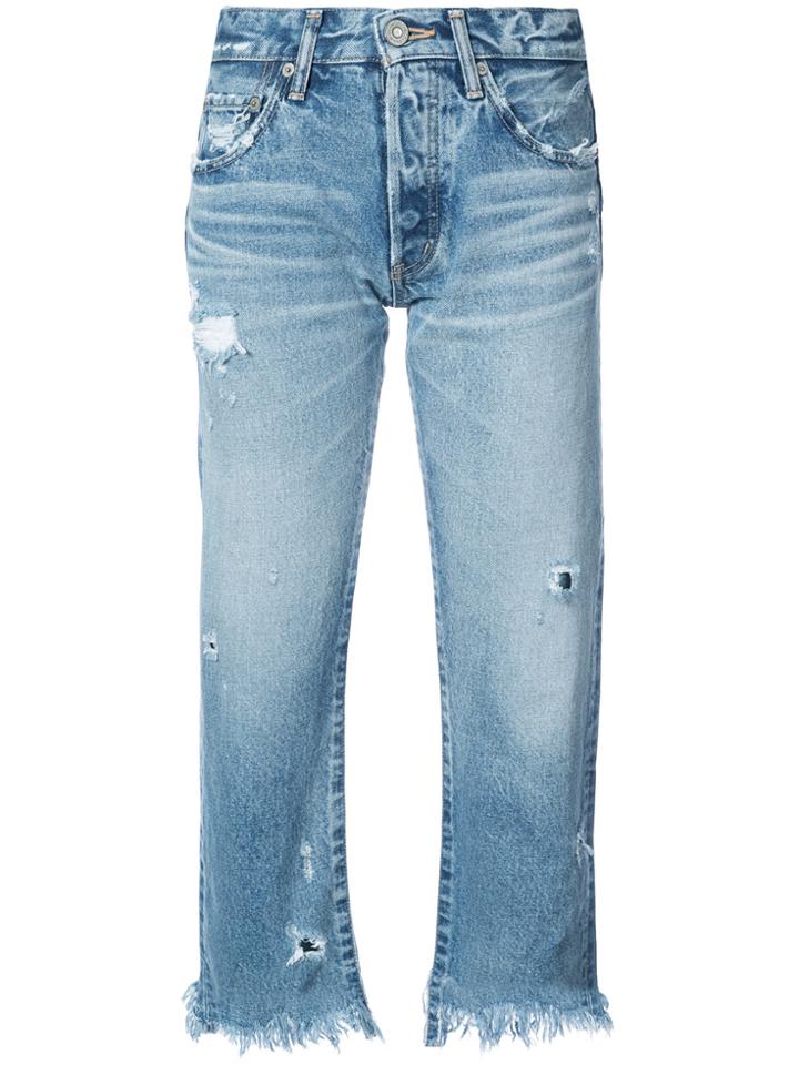 Moussy Cropped Jeans - Blue
