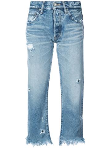 Moussy Cropped Jeans - Blue