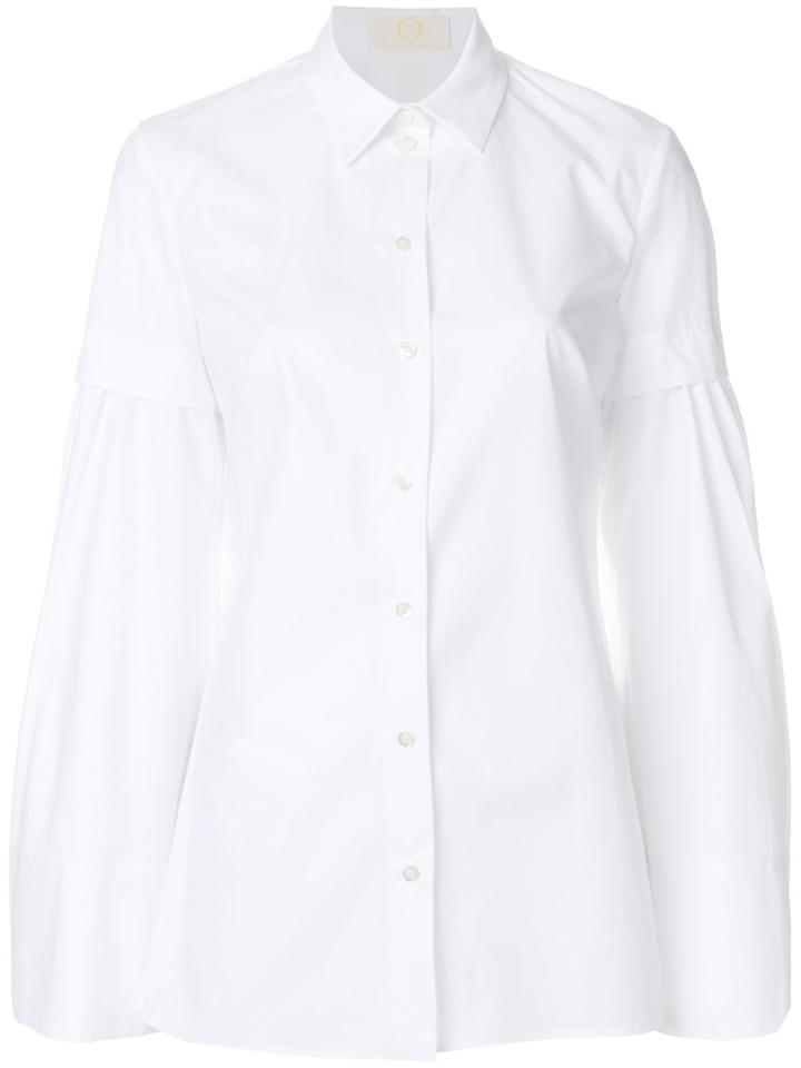 Sara Battaglia Layered Sleeve Shirt - White