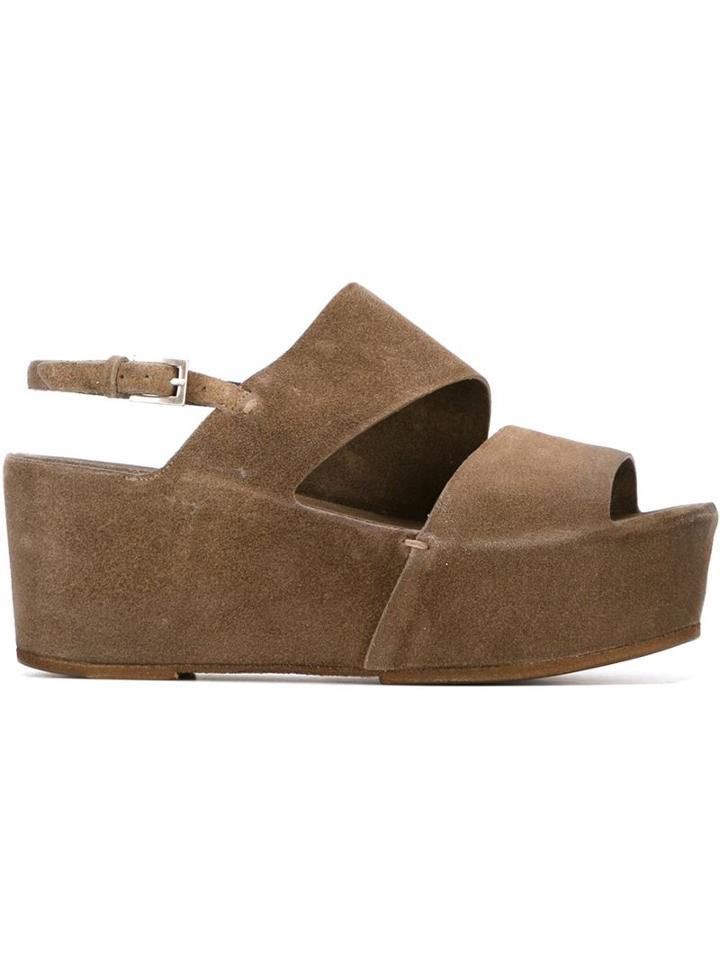 Roberto Del Carlo Platform Sandals, Women's, Size: 40, Brown, Calf Leather/leather