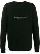 Unravel Project Slogan Print Longline Sweatshirt - Black