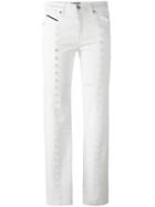 Diesel Black Gold Embroidered Details Jeans, Women's, Size: 29, White, Cotton/spandex/elastane