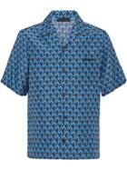 Prada Printed Silk Shirt - Blue