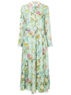 Vilshenko Floral Shirt Dress - Blue