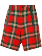 Kolor Checked Shorts - Red