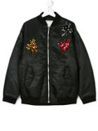 Gaelle Paris Kids Sequined Bomber Jacket - Black