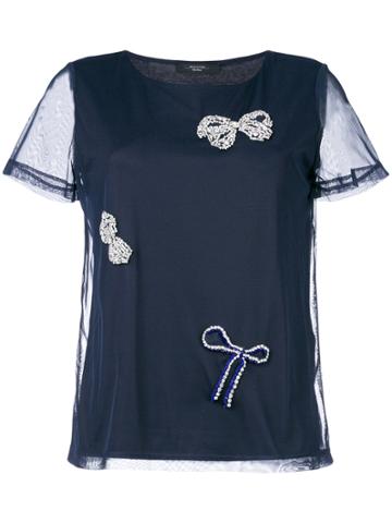 Weekend By Max Mara Bow Embellished Blouse - Blue