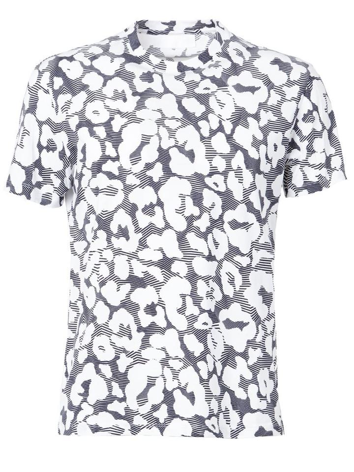 Neil Barrett Graphic Leopard All Over Print T-shirt, Men's, Size: Large, Blue, Cotton
