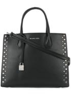 Michael Michael Kors - Stud Lined Boxy Tote - Women - Leather/metal - One Size, Black, Leather/metal