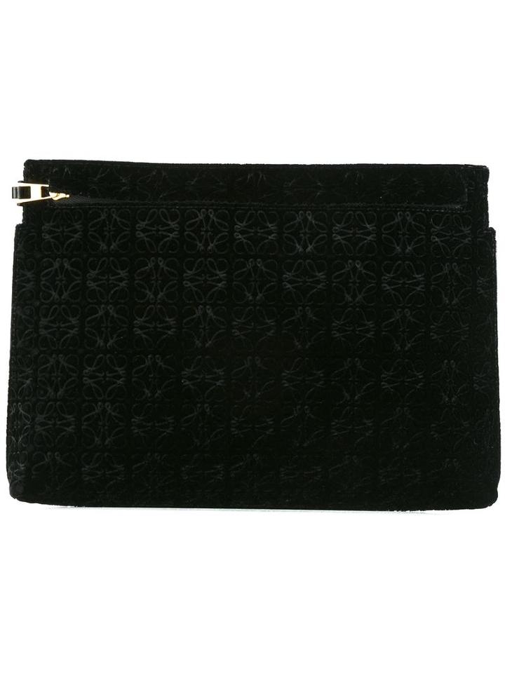 Loewe Velvet Clutch Bag, Women's, Black
