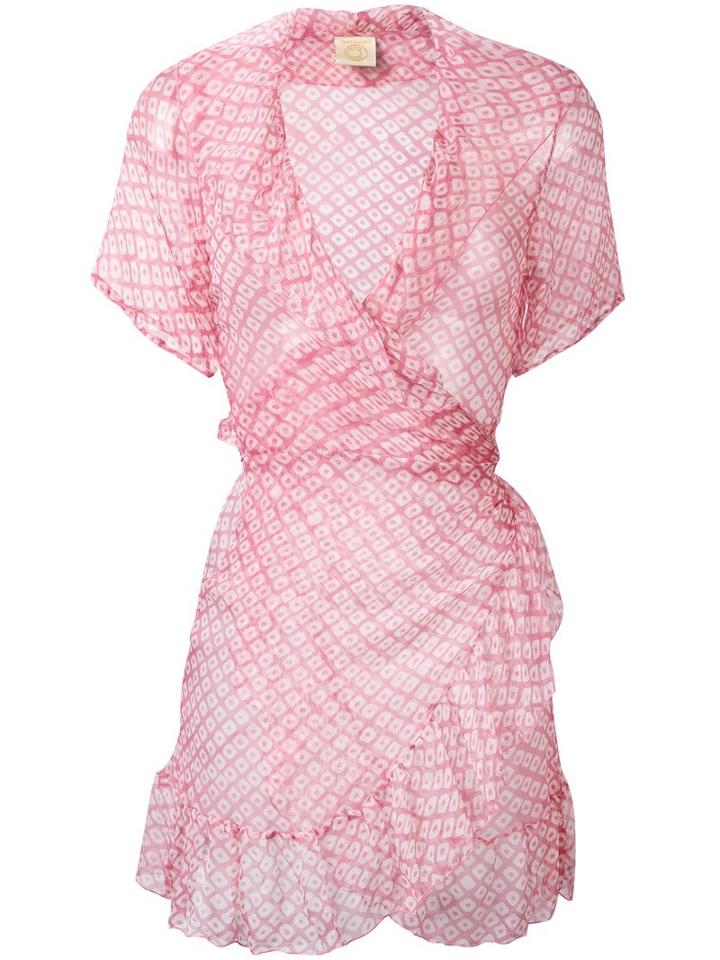Cloe Cassandro Diamond Print Mini Dress, Women's, Pink/purple, Silk